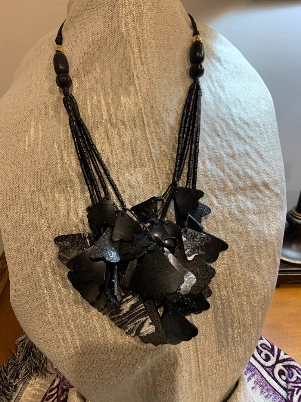 Bold Bib Matte Black Necklace